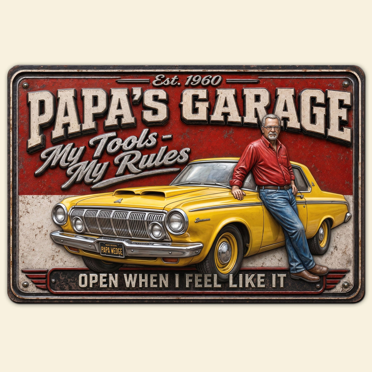 Retro Car Garage Dad Metal Sign - Personalized Custom Photo Gifts For Dads 03HUTI200526-Homacus