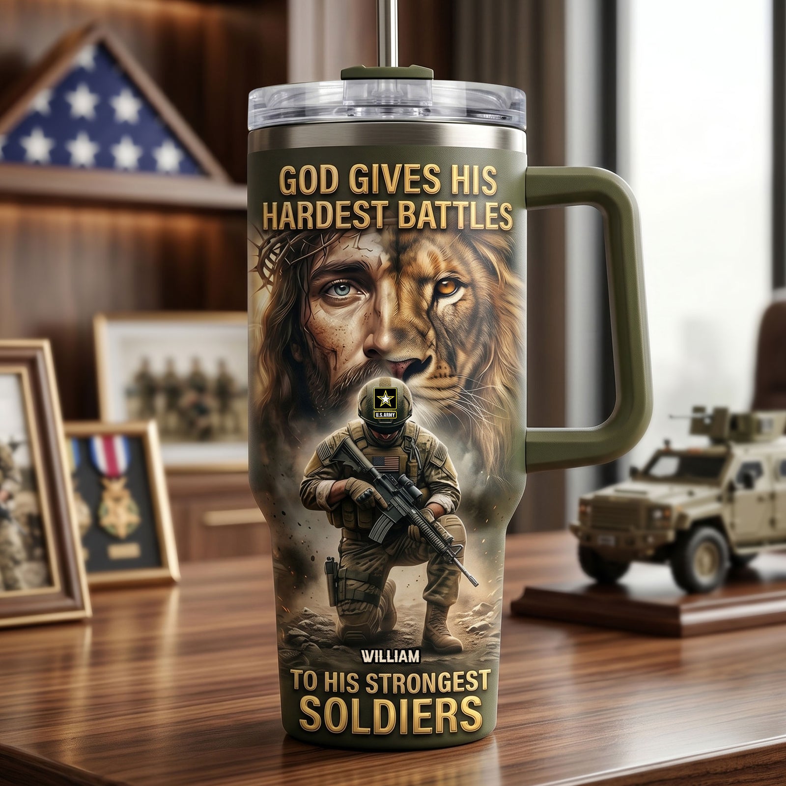 Strong Christian Warrior Tumbler - Personalized Gift For Veterans 03PGTI200626-Homacus