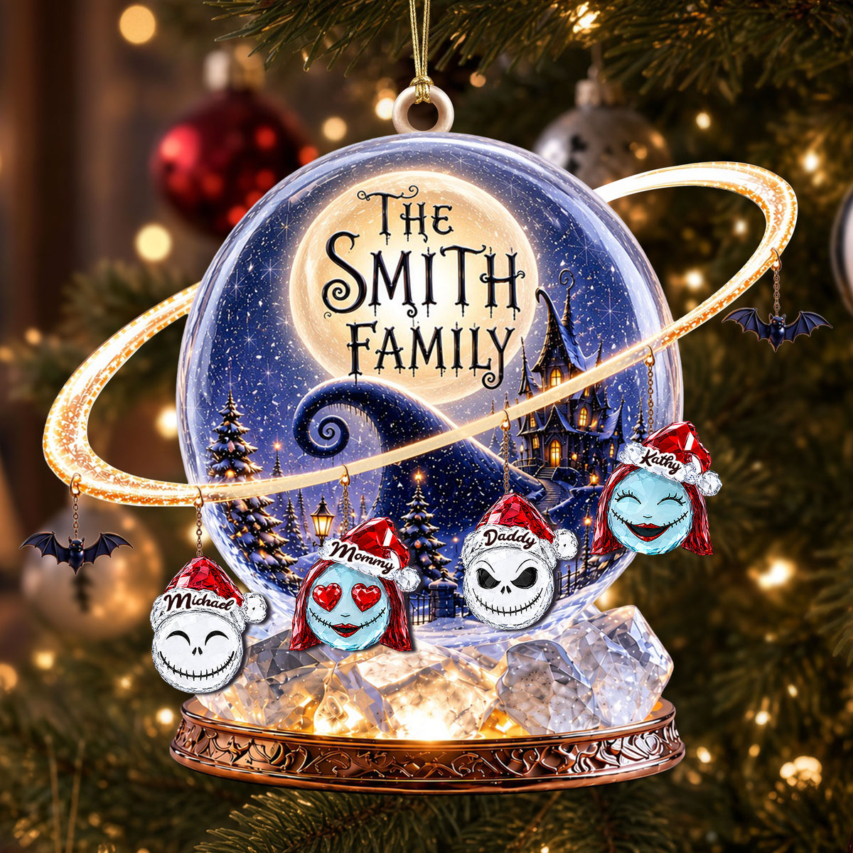Spooky Family Acrylic Ornament - Personalized Christmas Gifts 04ohti250826-Homacus