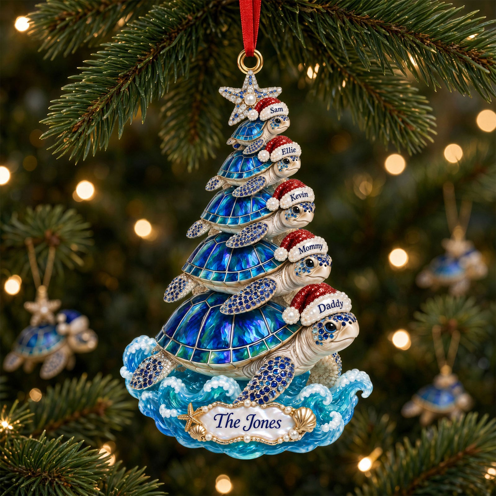Jolly Turtle Flow Acrylic Ornament - Personalized Christmas Gifts For Family 01qhti051026-Homacus