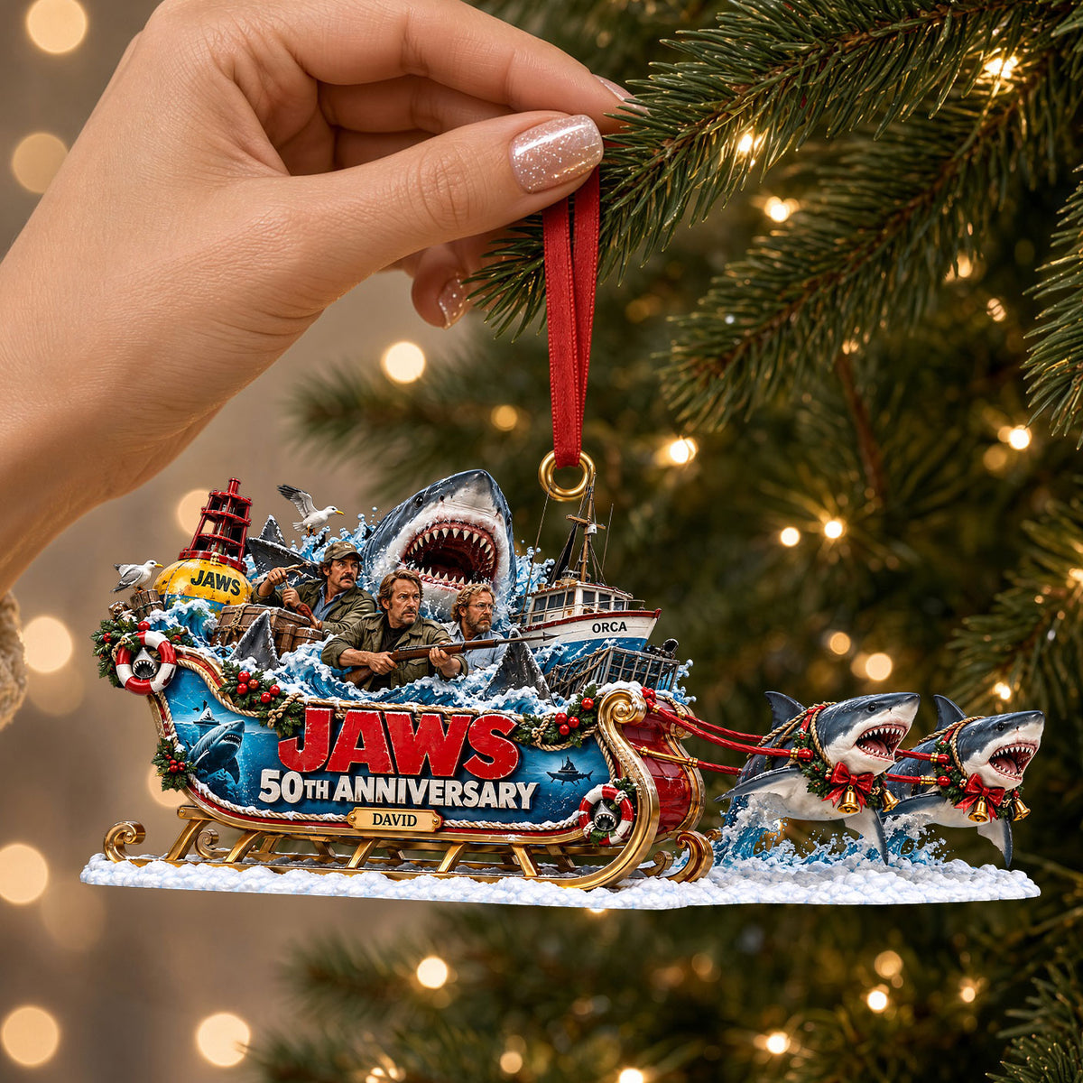50th Anniversary Deep Sea Christmas Ornament - Personalized Gifts 02OHTI071026-Homacus