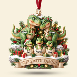 Dinosaur Family Ornament - Personalized Christmas Gifts For Family 04TYTI180826-Homacus