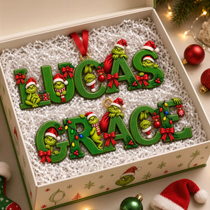 Cute Grouchy Mischief Alphabet Christmas Acrylic Ornament - Personalized Christmas Gifts 02nati100926-Homacus