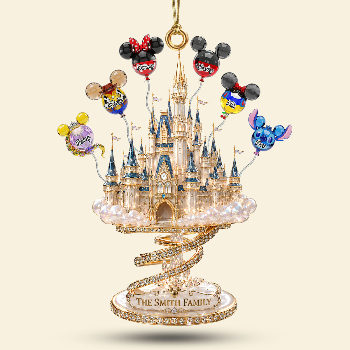 Dreamy Balloon Castle Acrylic Ornament - Personalized Gift For Family 03OHTI190826-Homacus