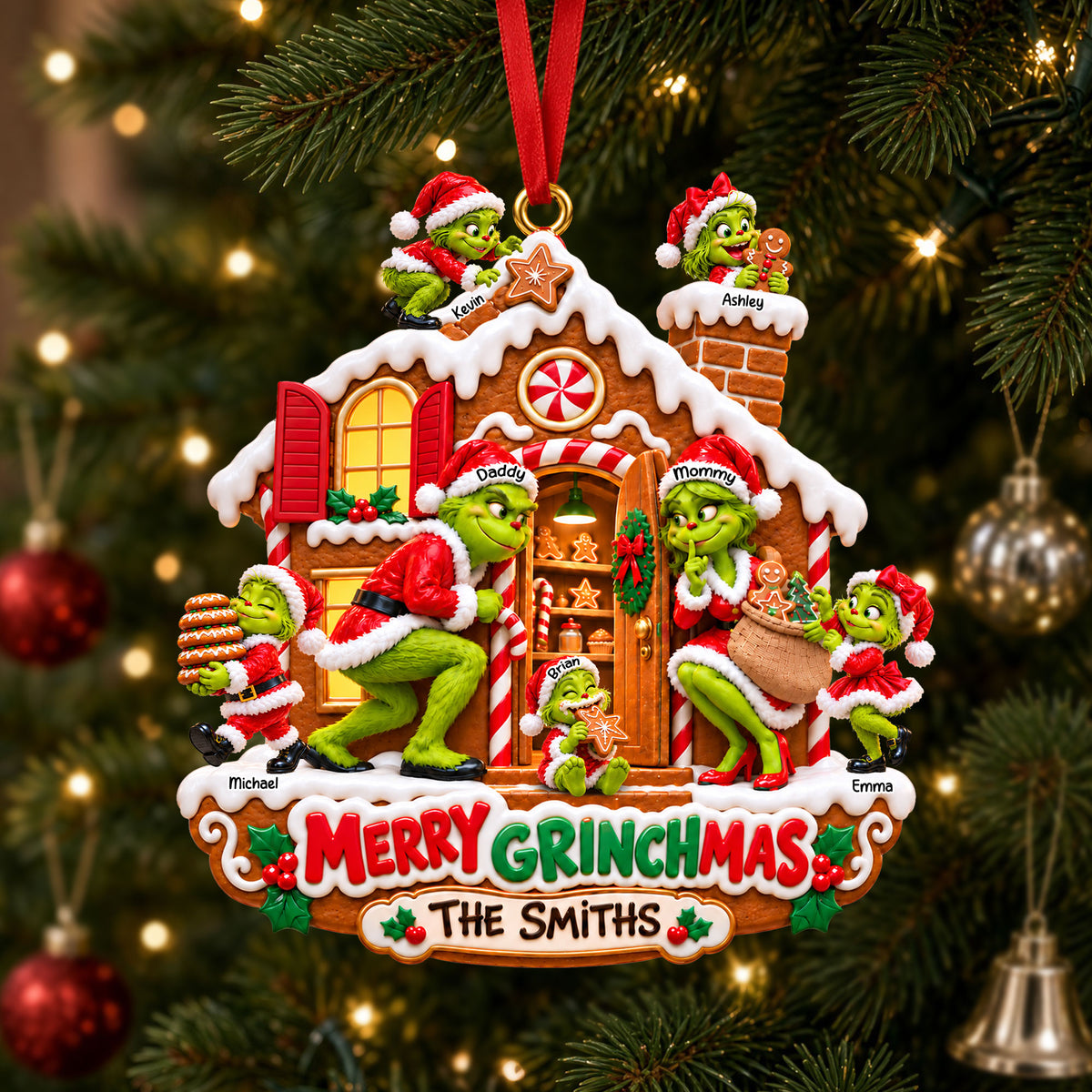 Gingerbread House Family Christmas Ornament - Personalized Gifts For Family 03HATI161026-Homacus