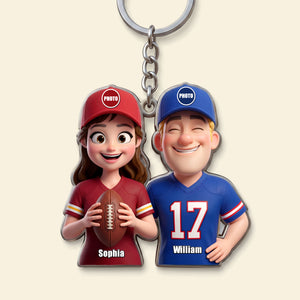 True Love Couple Keychain - Personalized Sports Couple Gift 04HUTI180626-Homacus