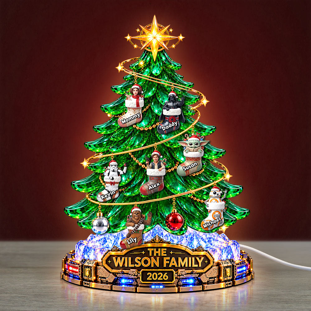 Space Adventure Christmas Tree Acrylic Light Box - Personalized Gifts For Family 01tyti231026-Homacus