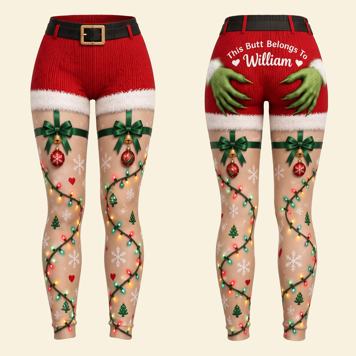 Funny Christmas Leggings - Personalized Gifts For Couple 05nati180926