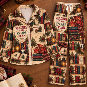Mystical Dragon Library Pajama Set - Personalized Gifts For Book Lovers 02pati031026