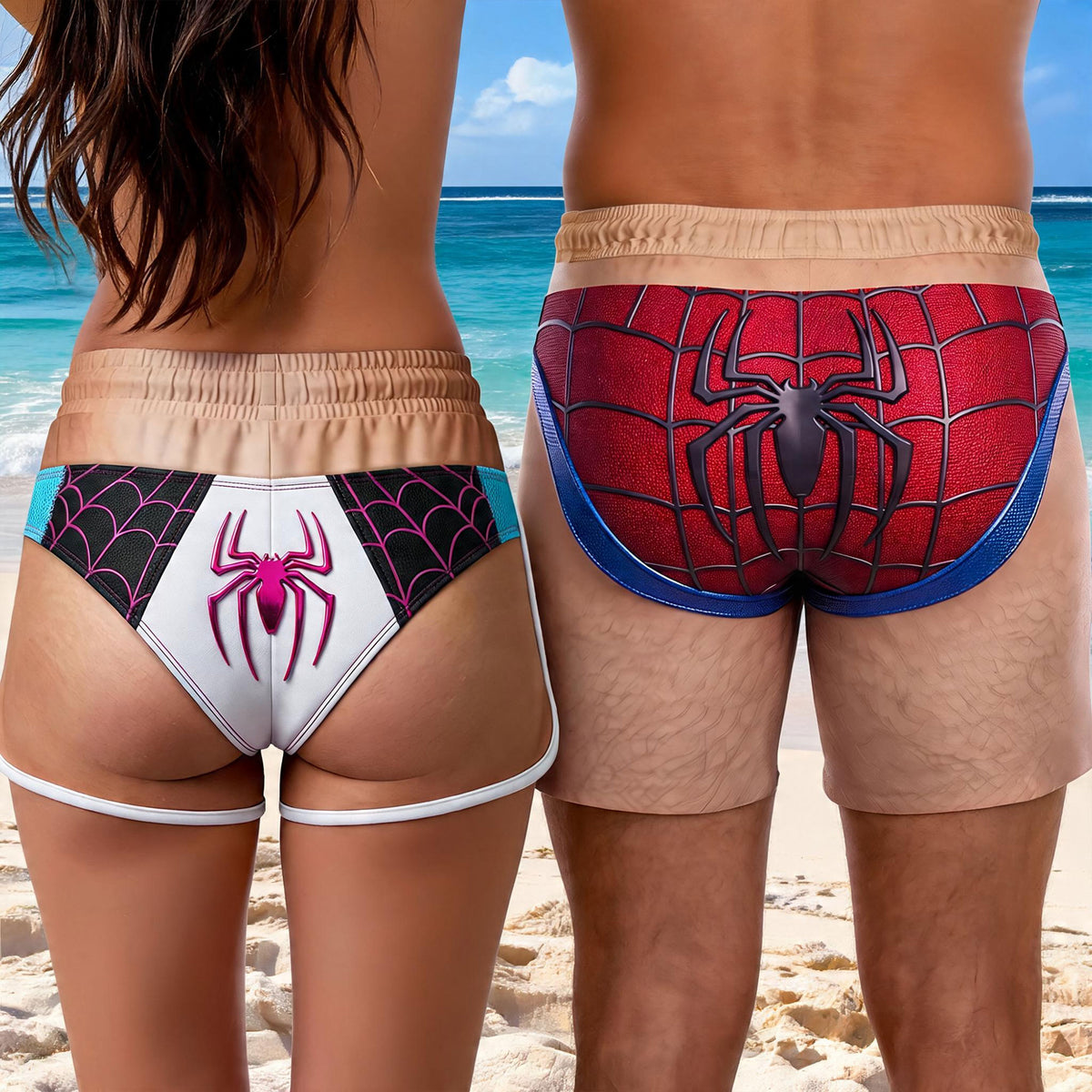 Chaos Couple Beach Shorts Set - Personalized Gifts For Couples 04huti020726-Homacus