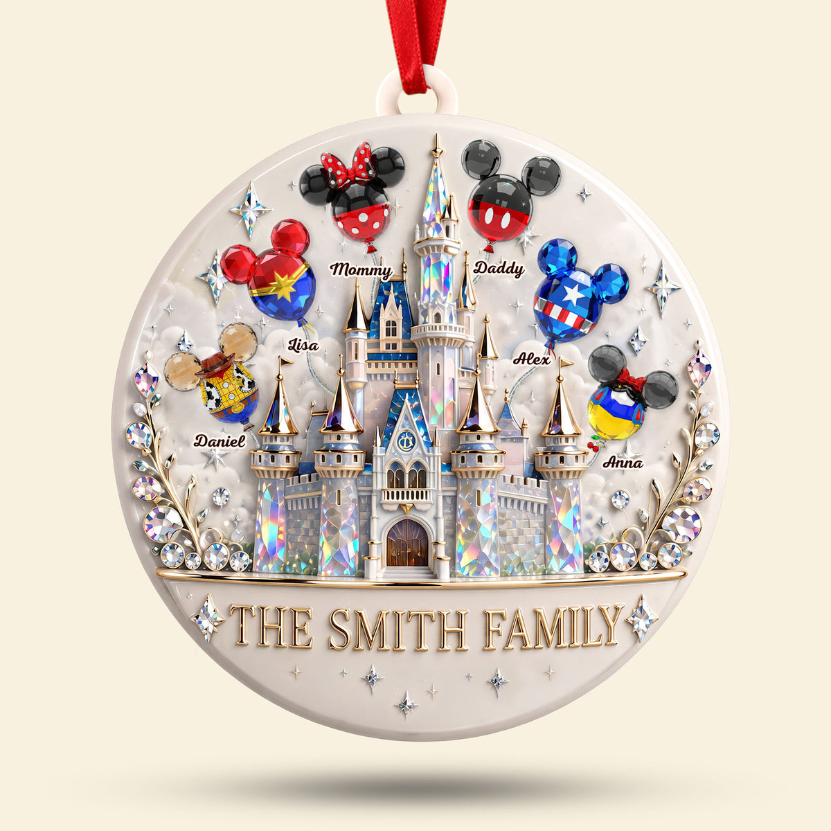 Balloon Family Ornament - Personalized Gifts For Family Christmas Ornament 01OHTI290826