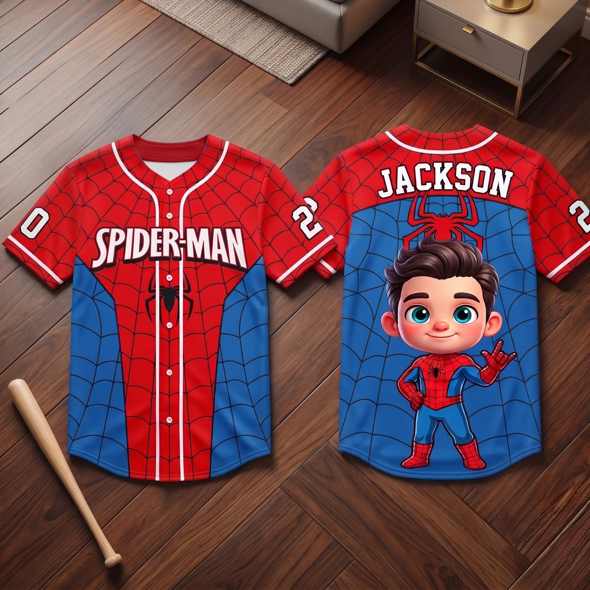 Web Hero Baseball Jersey - Personalized Gifts For Kids 03nati040826-Homacus