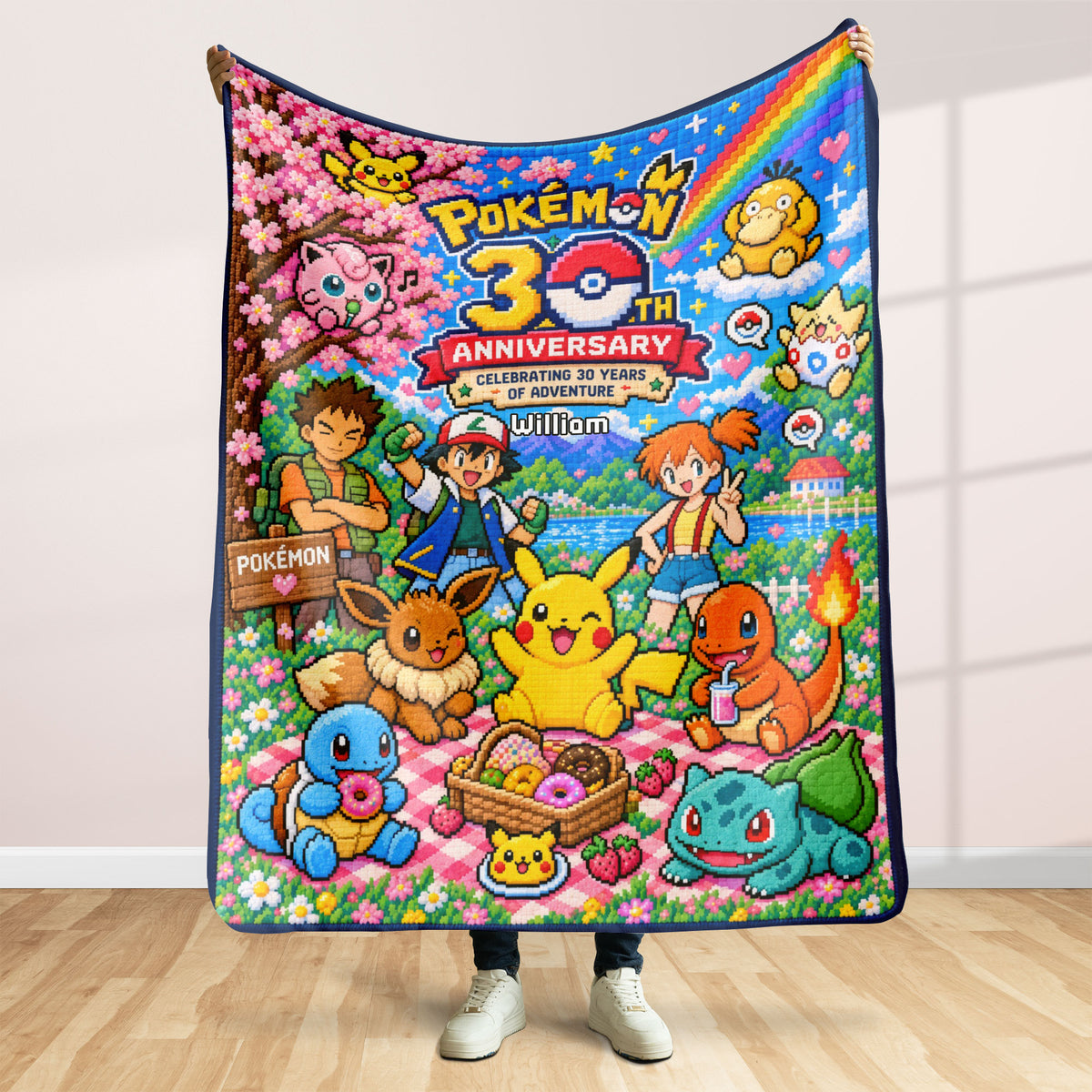 30th Anniversary Picnic Blanket - Personalized Gifts For Game Lovers 04PATI141026-Homacus