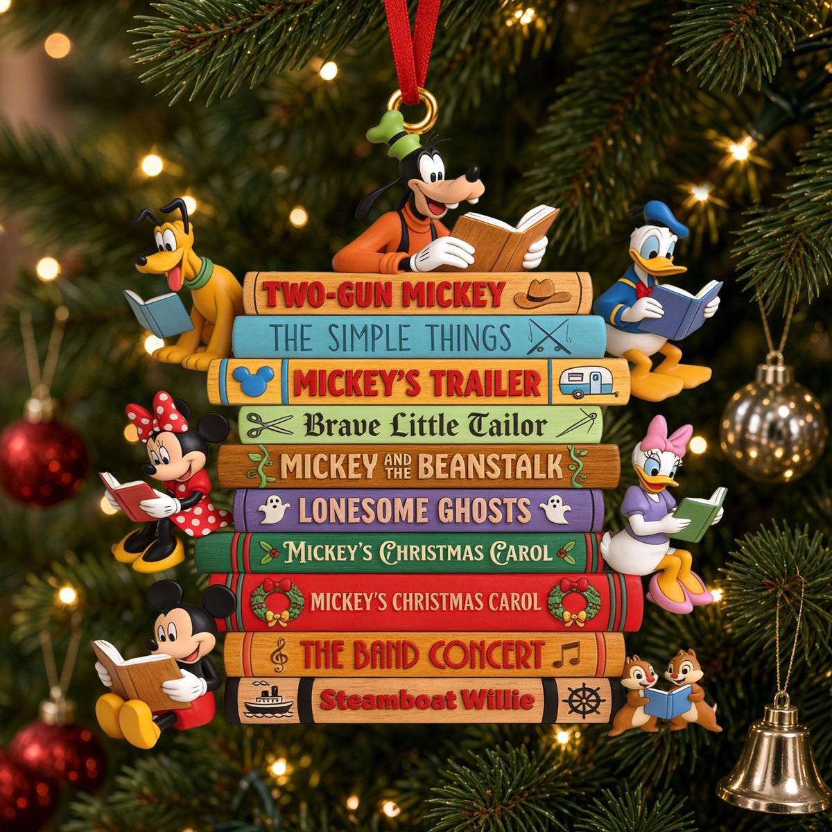 Cartoon Bookstack Ornament - Personalized Gifts For Childhood Christmas Ornament 02NATI121026-Homacus