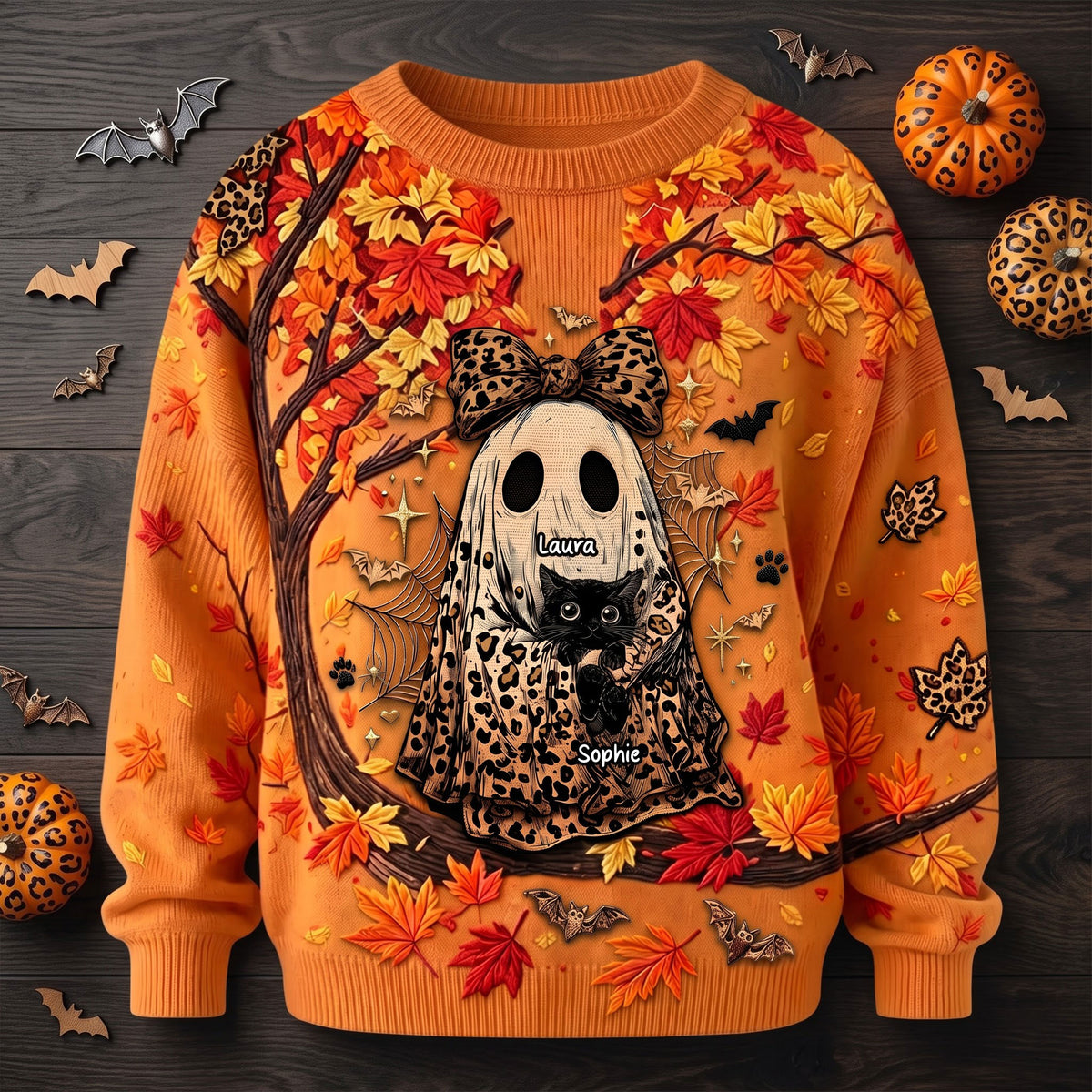Autumn Boo Jee Cat Sweater - Personalized Gifts For Cat Lovers 04qhti100826-Homacus