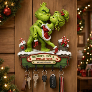 Mischief Green Couple Acrylic Key Hanger - Personalized Christmas Gifts 02nati240826-Homacus