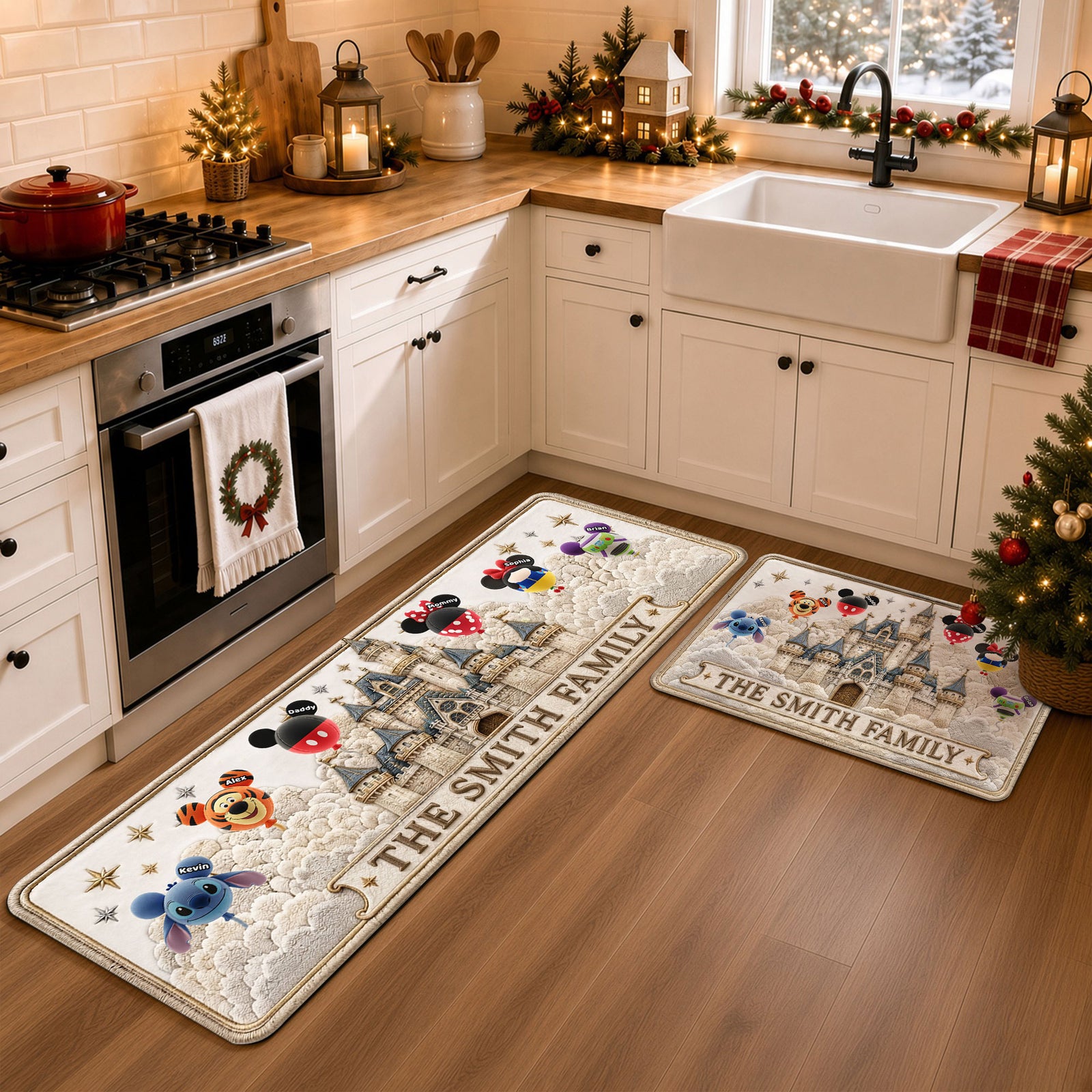 Personalized Christmas Character Bubble Runner Rug - Gifts For Family 01OHTI020926-Homacus