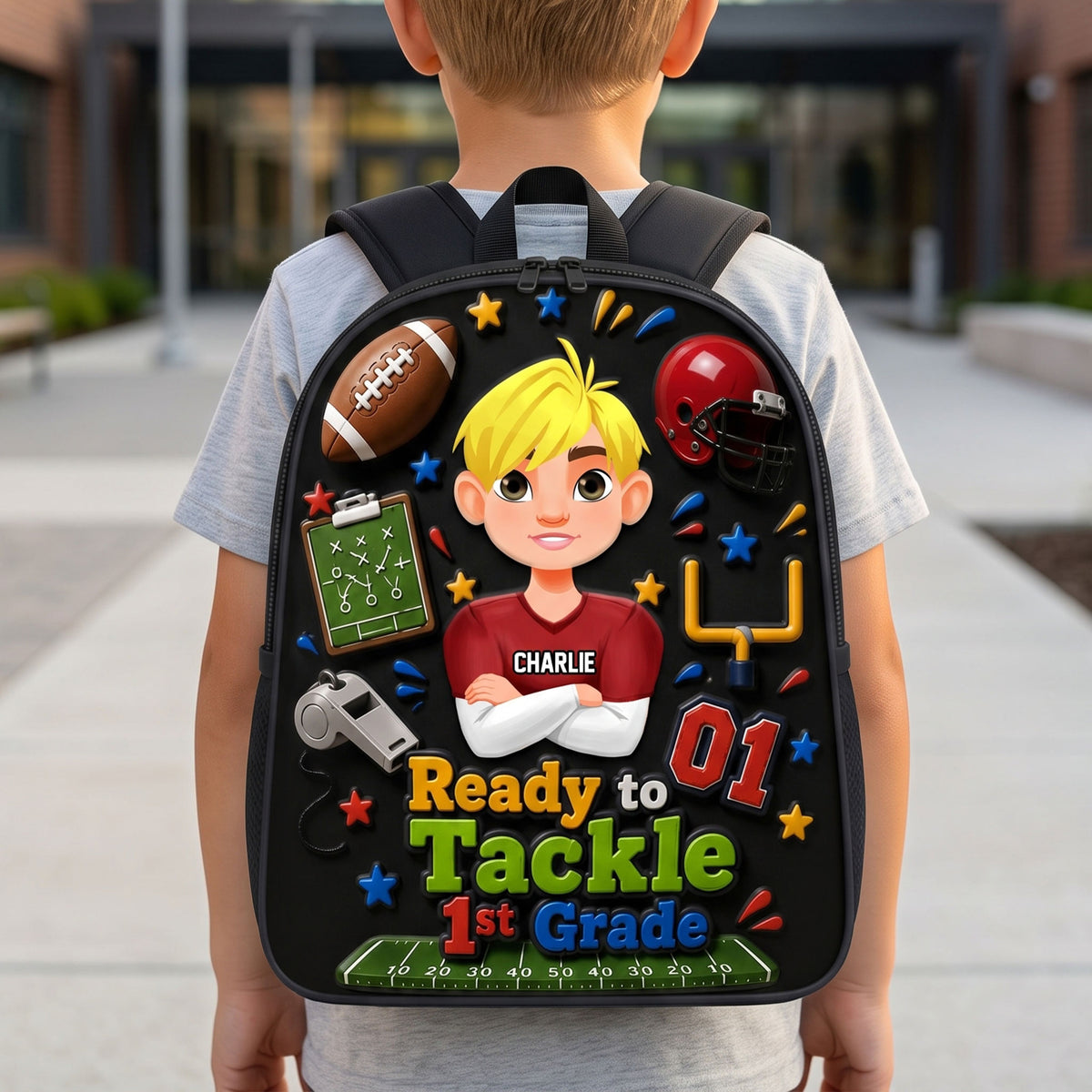 School Time Backpack - Personalized Gifts For Kids School Bag 02NATI290626-Homacus
