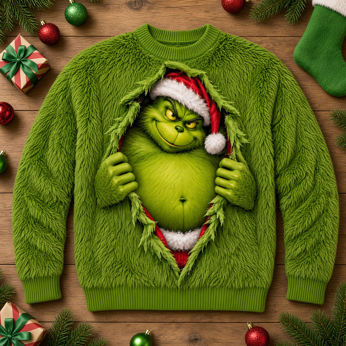 Sneaking Out Christmas Monster Shirt - Personalized Gifts For Christmas Sweatshirt 04TYTI100926
