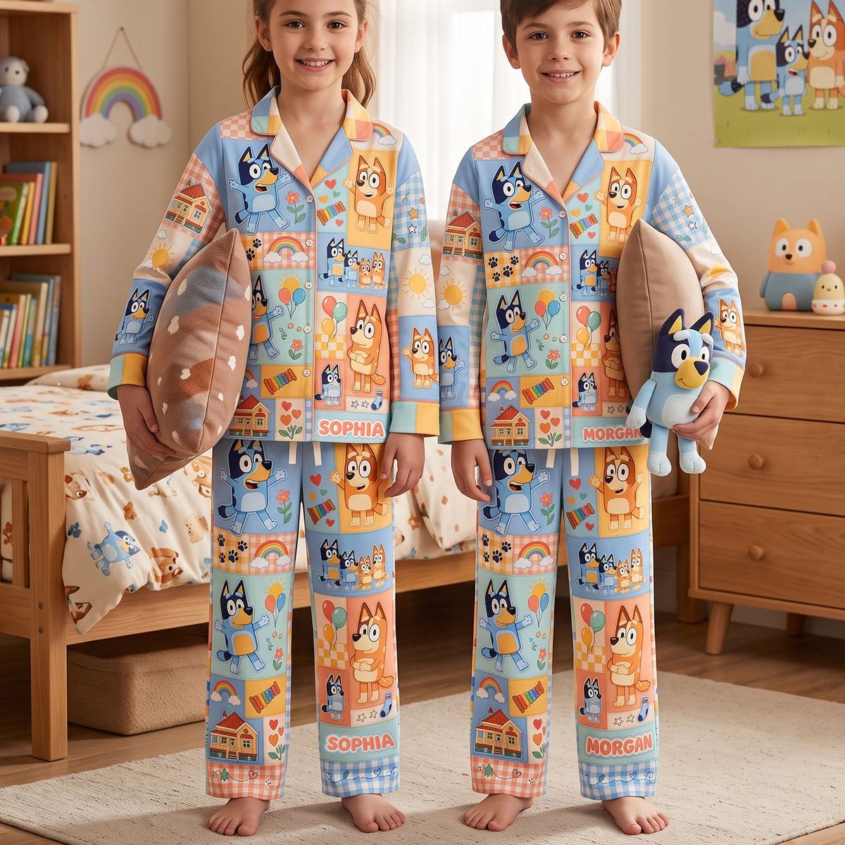 Puppy Cozy Pajamas Set - Personalized Gifts 01pati250826