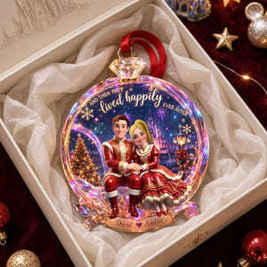 Happy Engagement Ring Ornament, Personalized Gifts For Couple 03qhti040926