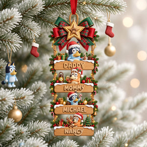 Adorable Cartoon Family Ladder Christmas Ornament - Personalized Gift For Family 04PATI090926-Homacus