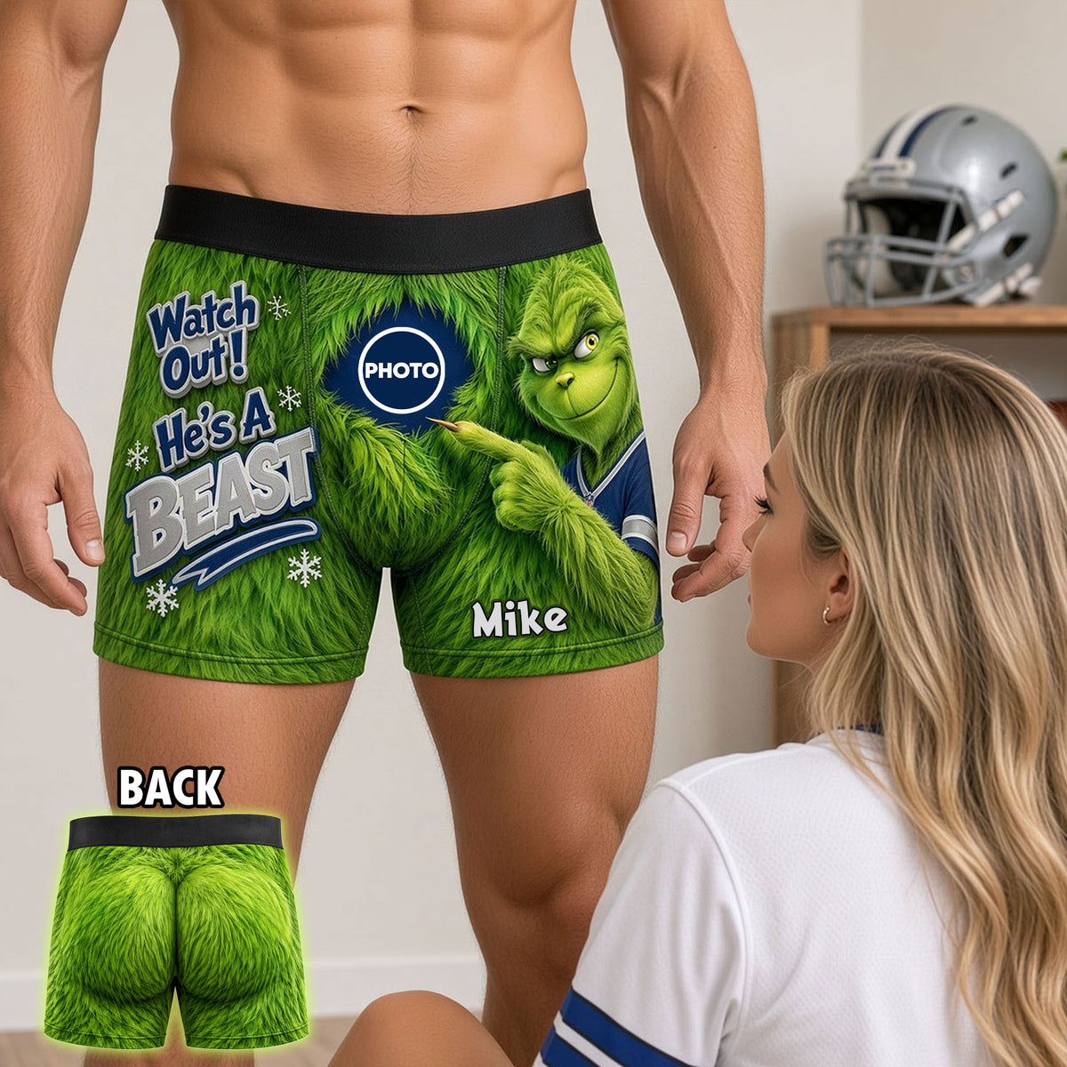 Watch Out He's a Beast Furry Mischief Men Boxer - Personalized Gifts For Sport Lovers 04huti011026