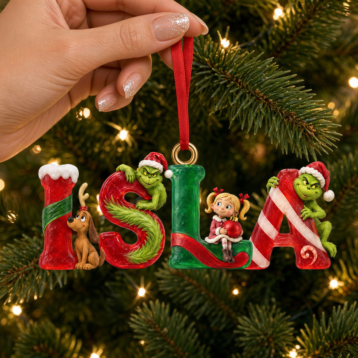 Grouchy Mischief Alphabet Christmas Acrylic Ornament - Personalized Christmas Gifts 06pati081026-Homacus
