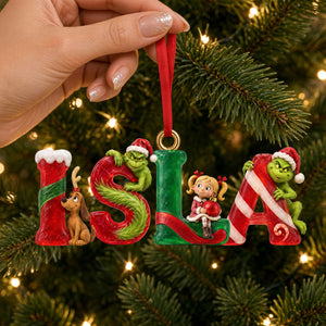 Grouchy Mischief Alphabet Christmas Acrylic Ornament - Personalized Christmas Gifts 06pati081026-Homacus
