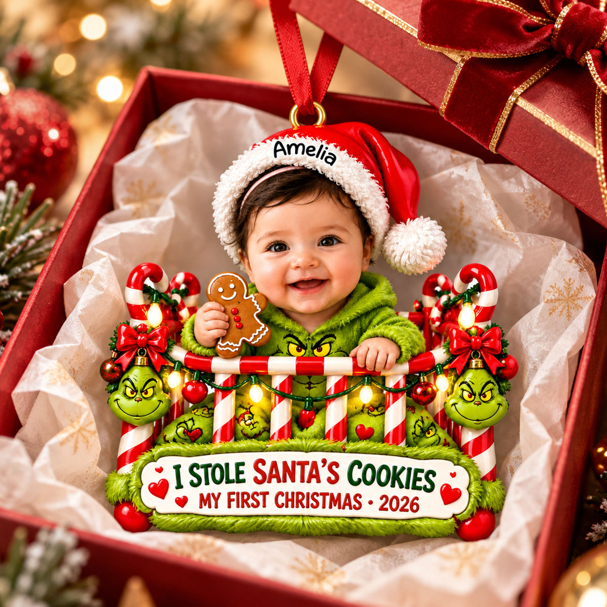 Sweet Baby First Christmas Ornament - Custom Photo Christmas Gifts 03toti191026-Homacus
