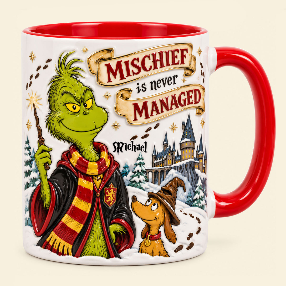 Furry Mischief In A Winter Fantastical World Accent Mug - Personalized Christmas Gifts 01huti171026-Homacus