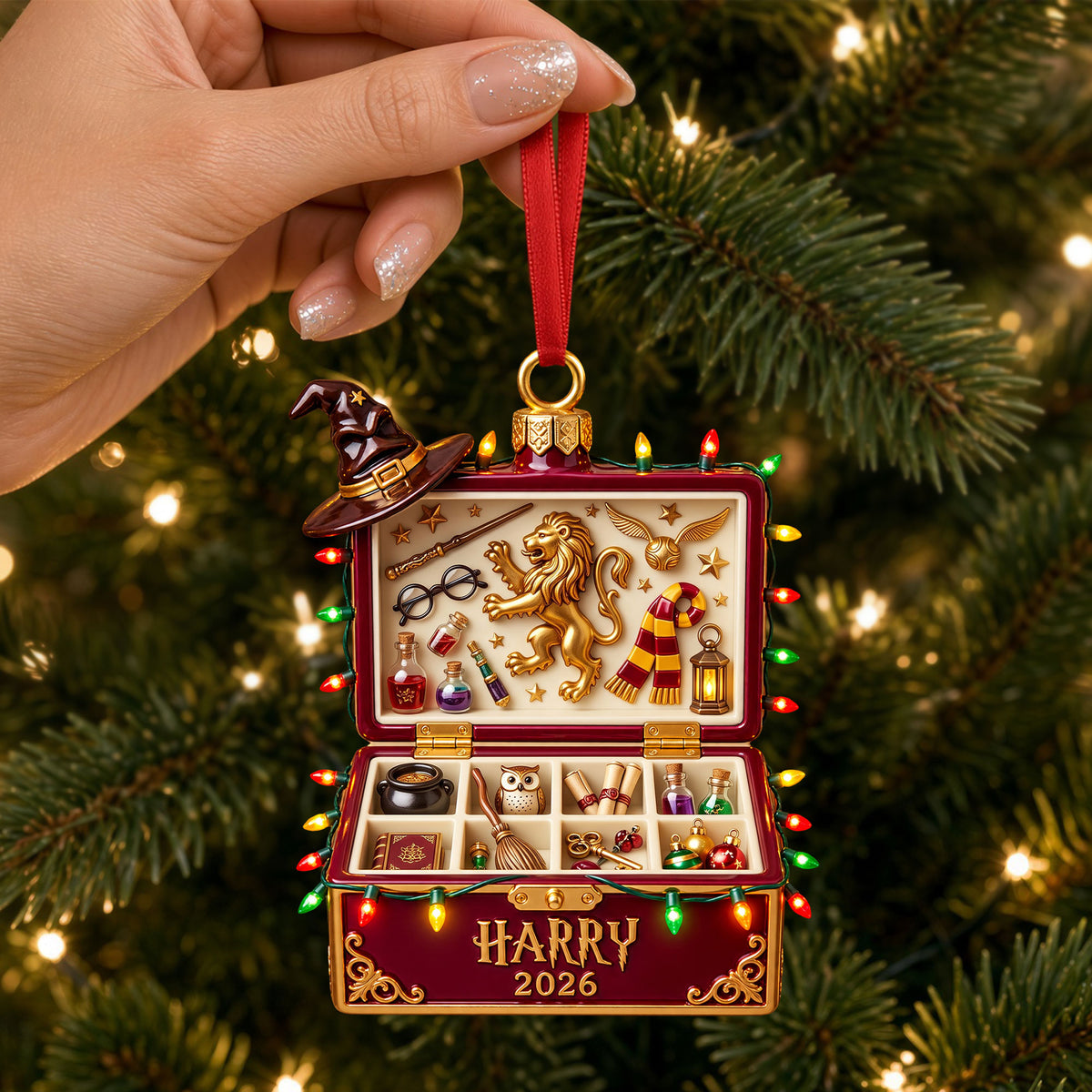 Whimsical School Trunket Ornament - Personalized Gifts For Christmas Ornament 06PGTI121026-Homacus
