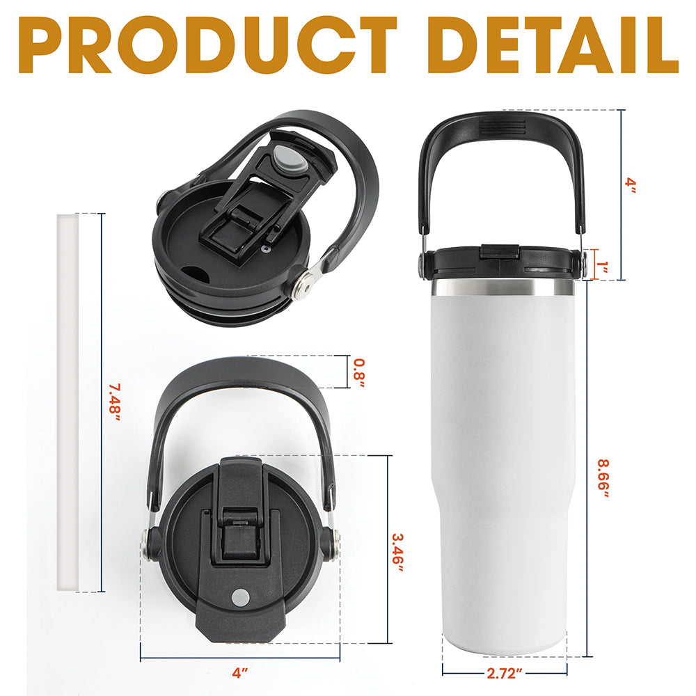 Personalized Gifts For Mom Tumbler With Handle, Whiskey Bourbon Barrel 03qhqn020425-Homacus