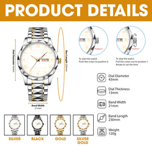 Proud Grandpa Men's Watch Personalized Gifts for Dad 03TGDT290725-Homacus