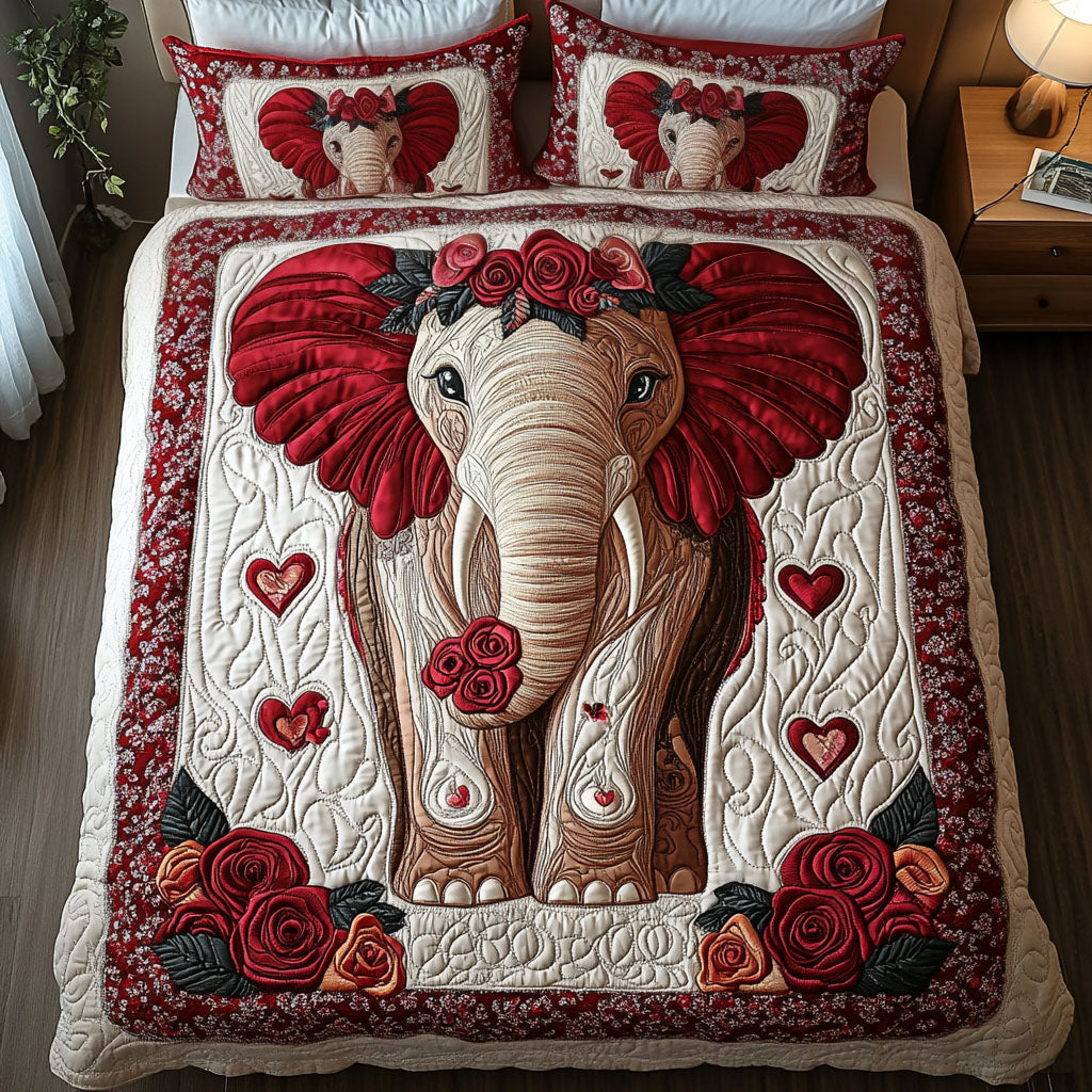 Gifts For Elephant Lover Quilt Bed Set Paws and Kisses-Homacus