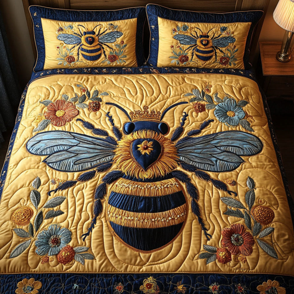 Gifts For Bee Lovers Quilt Bed Set 91acxx160125 Royal Bee Majesty-Homacus