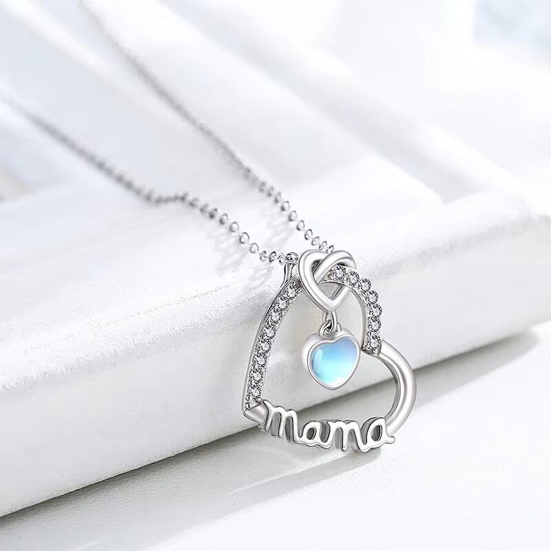 MAMA Romantic Heart Pendant Necklace-Homacus