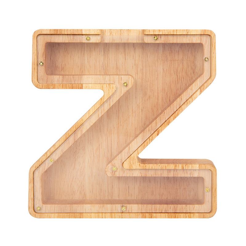Personalized Wooden Letter Piggy Bank - Gifts for Kids-Homacus