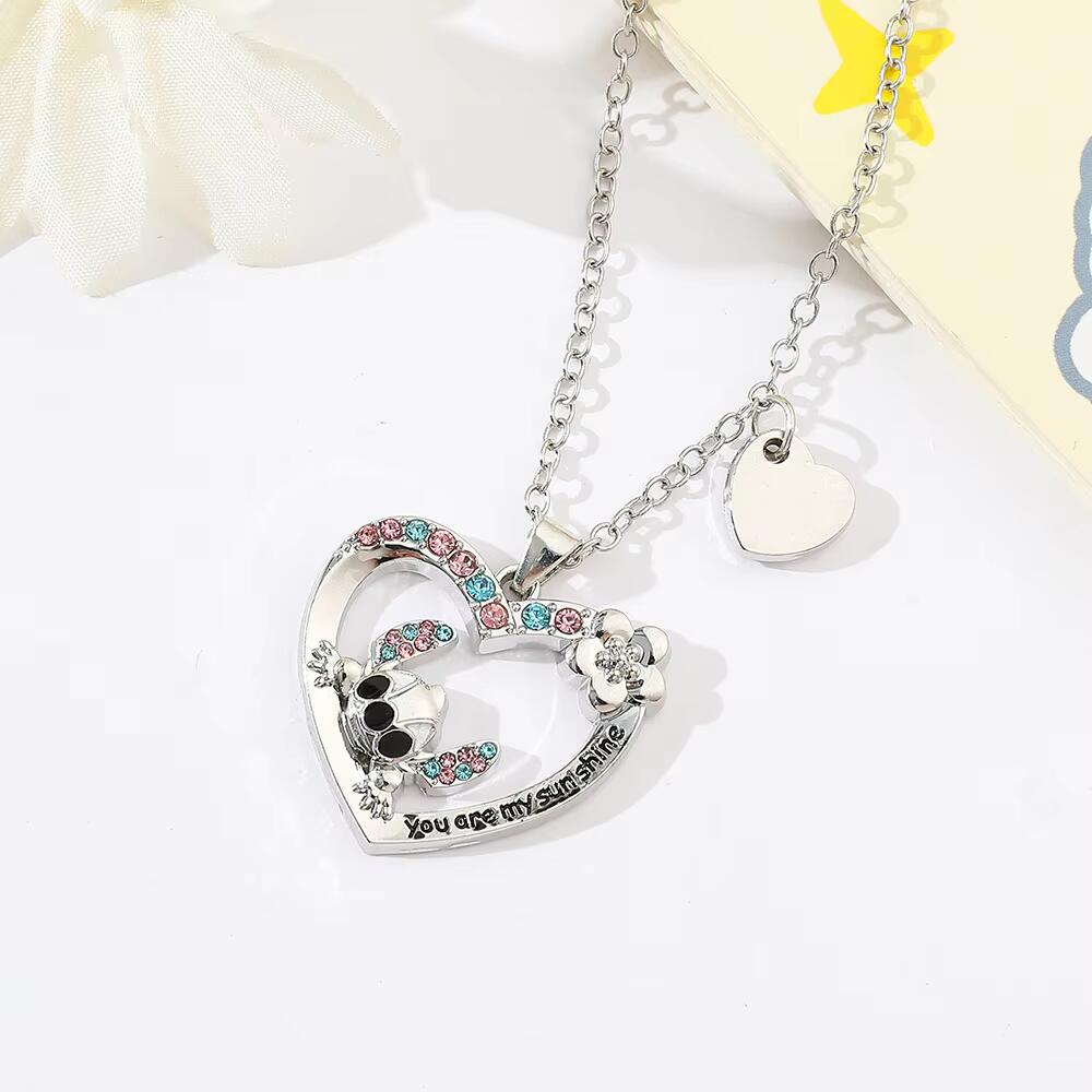 Cute Cartoon Love Heart Necklace You Are My Sunshine-Homacus