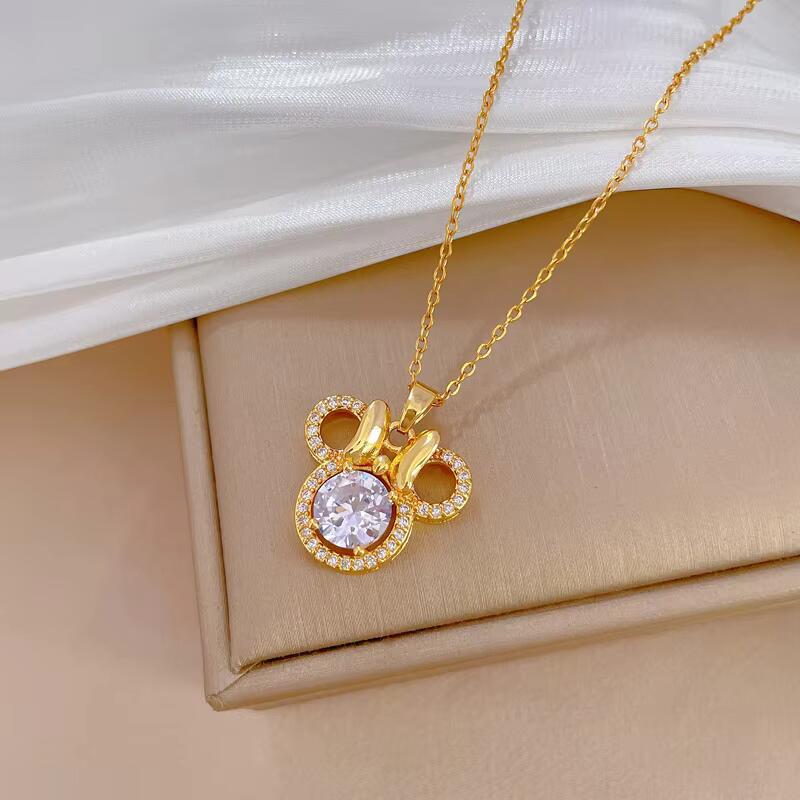 Cute Mouse Bow Necklace Gifts For Cartoon Lovers-Homacus