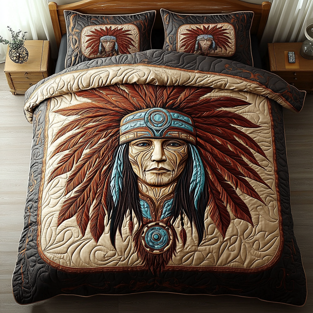 Gifts For Native American Quilt Bed Set Sacred Headdress-Homacus