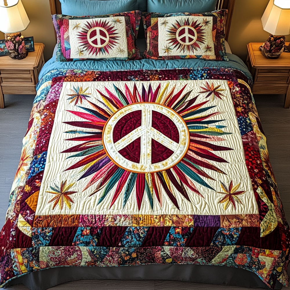 Gifts For Hippie Lovers Quilt Bed Set Serenity Glow-Homacus