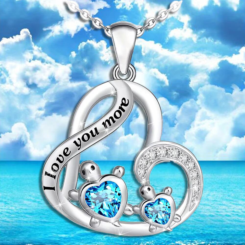 Beautiful Turtle Mom And Child Necklace-Homacus