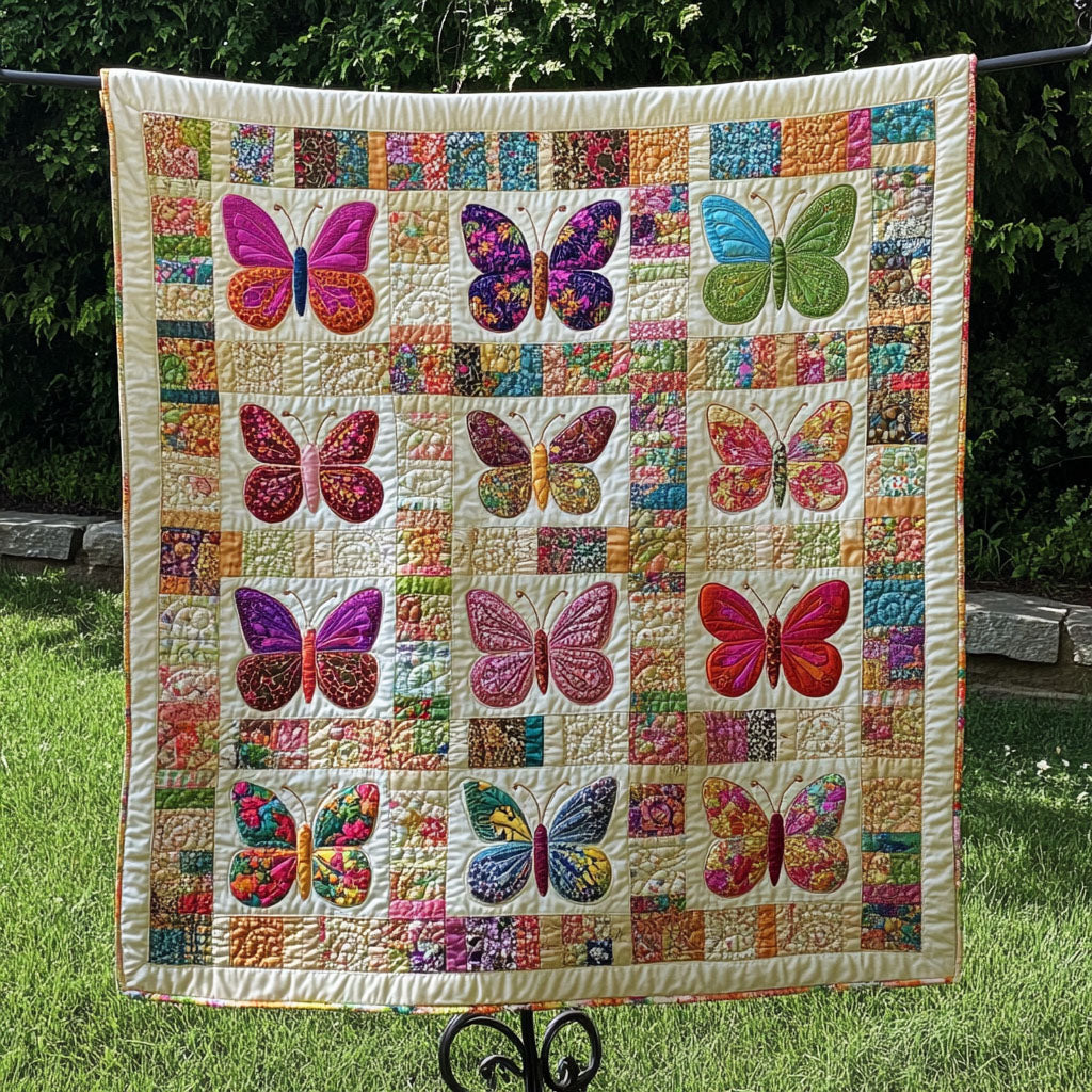 Gifts For Butterfly Lover Blanket Soft Patchwork Butterflies-Homacus