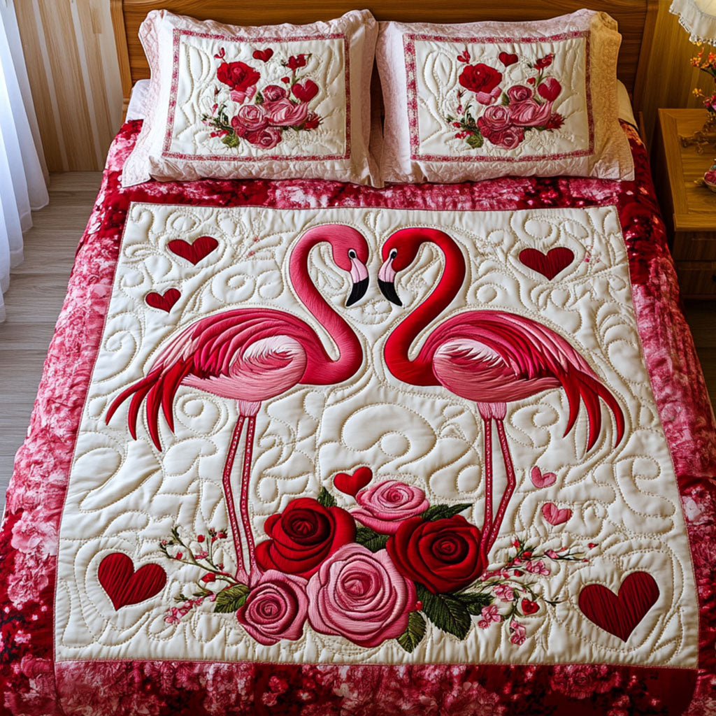 Gifts For Flamingo Lover Quilt Bed Set Soulful Pair-Homacus