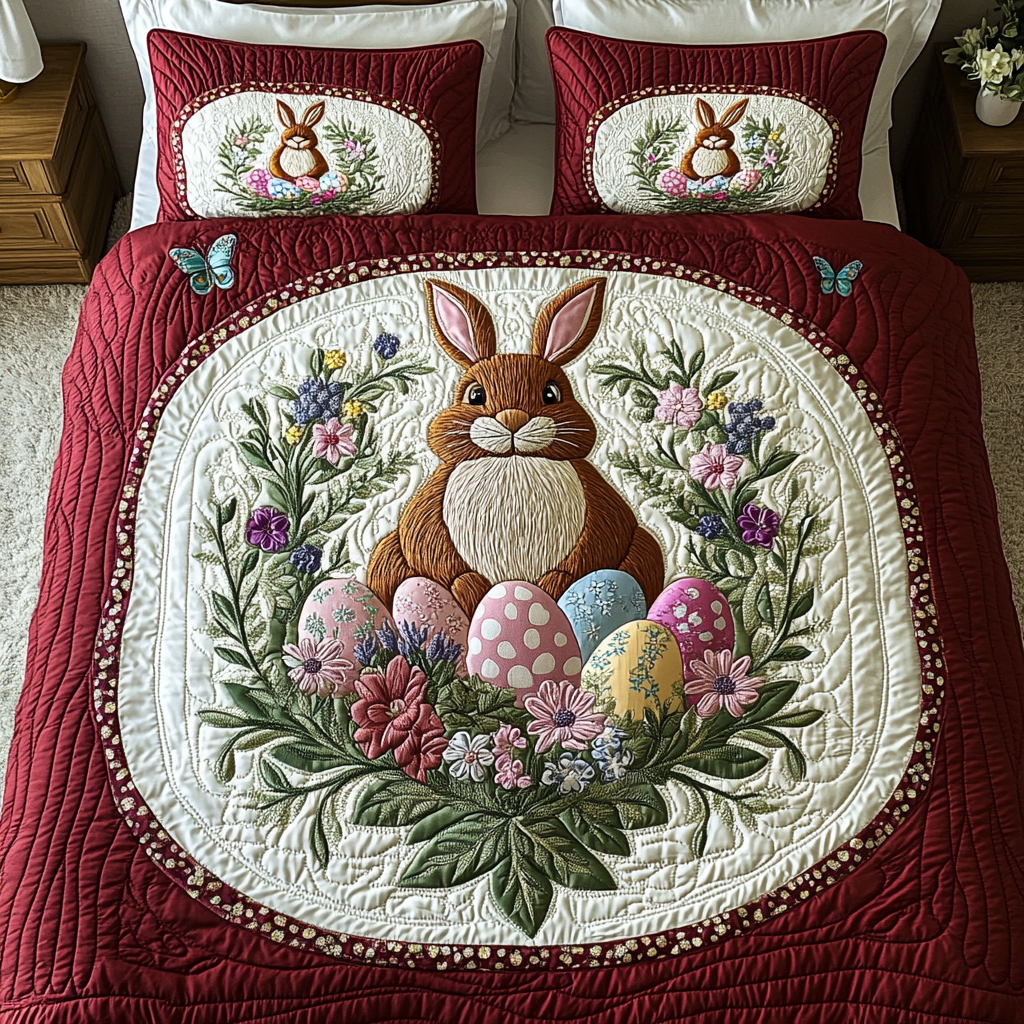 Gifts For Easter Quilt Bed Set Spring Bunny-Homacus