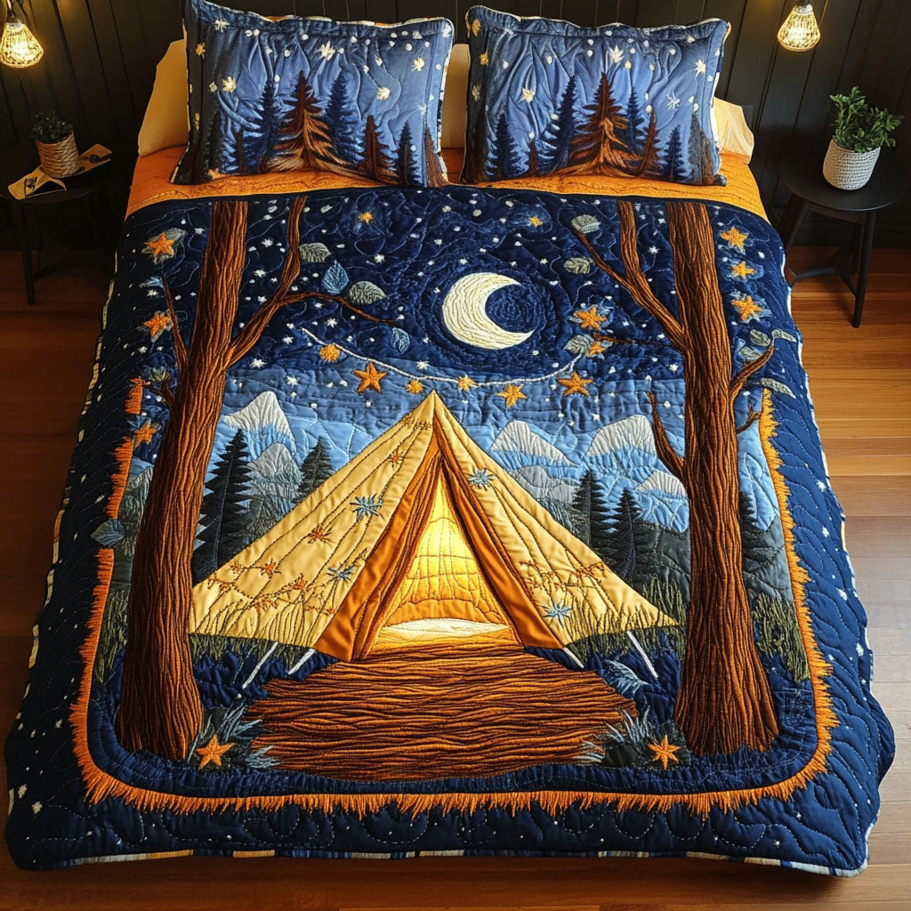 Gifts For Camping Lover Quilt Bed Set Starry Tent-Homacus