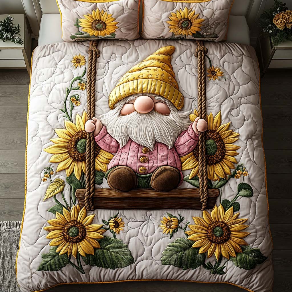 Gifts For Gnome Quilt Bed Set Swinging Joy-Homacus