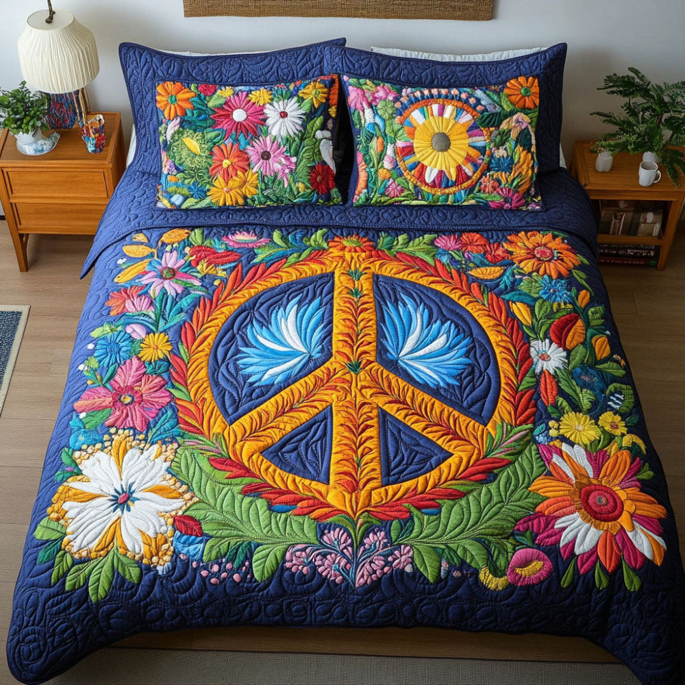 Gifts For Hippie Lovers Quilt Bed Set The Woodstock Bliss-Homacus