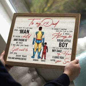 Personalized Gifts For Dad Canvas Print Be My Hero To My Dad 2nalh240522-Homacus